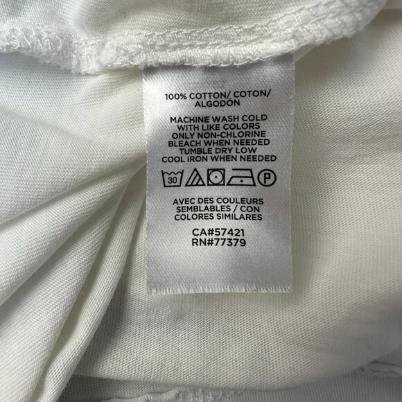 NWOT Ann Taylor Women's‎ Scoop Neck Pima Cotton Short Sleeve Tee, Size L, White - Picture 7 of 9